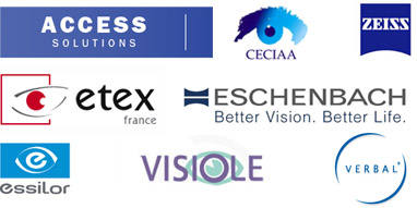 ACCESS, CECIAA, ZEISS, ETEX FRance, ESCHENBACH, ESSILOR, VISIOLE, VERBAL